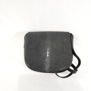 VIVO Brooke Cross Body Small Saddle Black Shagreen Crossbody Purse